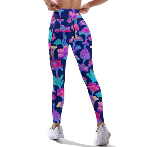 80s 90s Outfit Tummy Control Yoga Pants for Women with Pockets, High Waist Running Sports Workout Yoga Leggings XXL