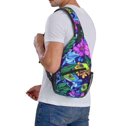 Crossbody Bags For Women Men Cartoon Anime Frog Sling Backpack Chest Shoulder Bag Gym Cycling Travel Hiking Daypack3