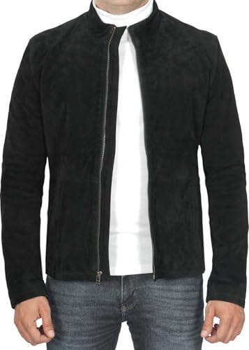 Decrum Suede Leather Jacket Men – Casual Real Lambskin Leather Jacket for Mens - Main Image