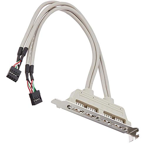 USB 4ポート増設変換アダプタケーブル PCケース用 4 x USB 2.0 マザーボードピンヘッダー接続