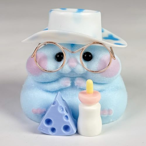 handmade taba squishy hamster toy cute squishy hamster fidget toy realistic hamster toy soft silicone mochi furry toy stress relief gift for adults amp kids sensory anxiety plushie blue