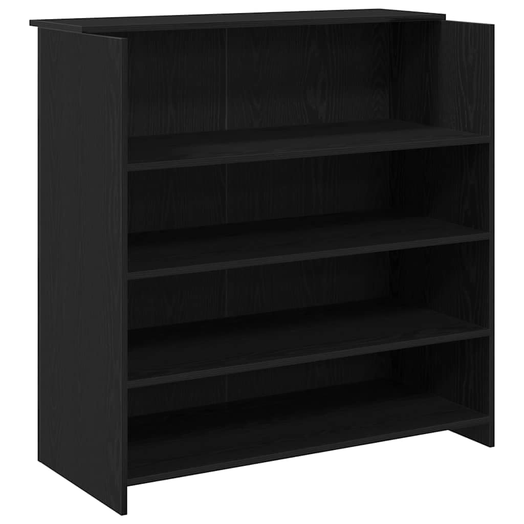 Empfangstheke aus schwarzer Eiche, 100 x 50 x 103,5 cm, mit integrierter Struktur und Regalen, vielseitiges Design für Büros, Lobbys und Kliniken