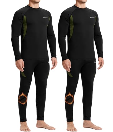 romision Thermal Underwear Long Johns for Men Fleece Lined Base Layer Cold Weather Hunting Gear Bottom and Top Set
