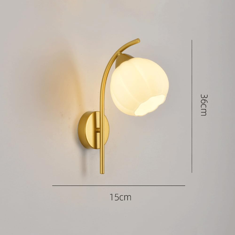Aplique de Pared para Interiores, Dormitorio, Pasillo, Globo metálico Moderno Negro, tocador de baño con Pantalla de Vidrio Blanco lechoso, lámpara para Porche, Casquillo E27