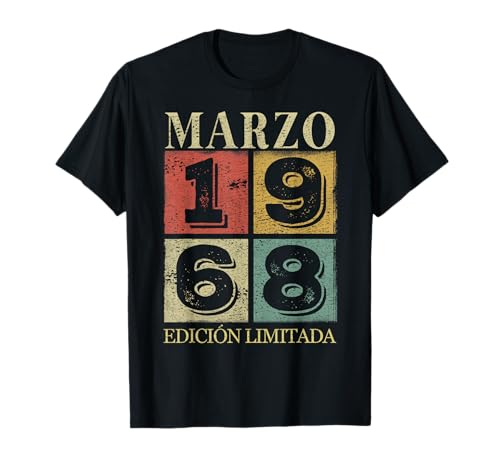 54 Años Cumpleaños Marzo 1968 Hombre Mujer Marzo 1968 54 Camiseta