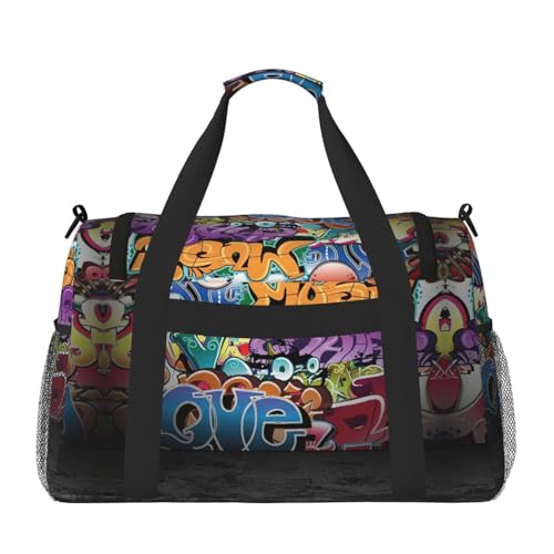 Graffiti Hip Hop Print Everyday Use Travel Duffle Bag Large Capacity Travel Bag Stylish Functional Bag2