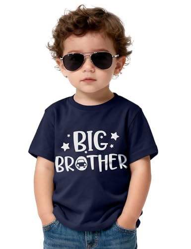 NUMYEAN Big Brother T Shirt for Toddler Boys Promoted to Big Brother Shirts Announcement Outfit for Boys Navy Size 3T