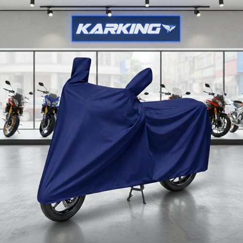 Image of KARKING Bike Cover for Bajaj Pulsar 220F with Side Mirror Pocket & Buckle Belt | HIGH Material Quality | Weather Resistant