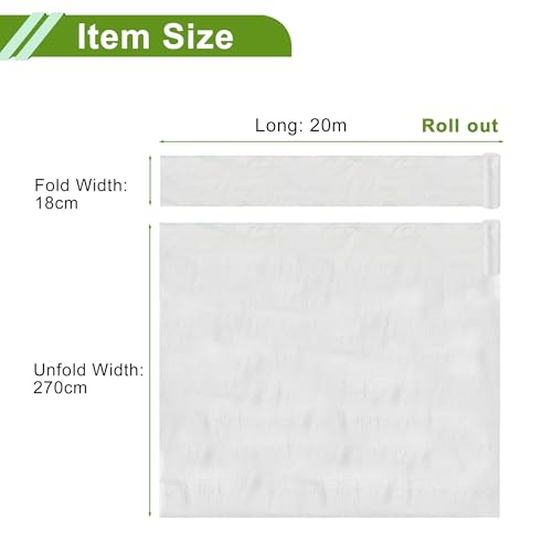 Image of Pre-Taped Masking Film Plastic Cover PE Film 1 Pc 2000x270cm / 65.62ftx106.3 inch White