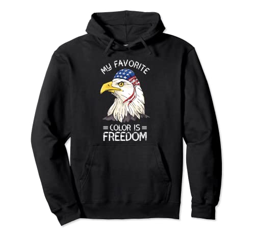 My Favorite Color Is Freedom Eagle Bandera de Estados Unidos Mullet Sudadera con Capucha