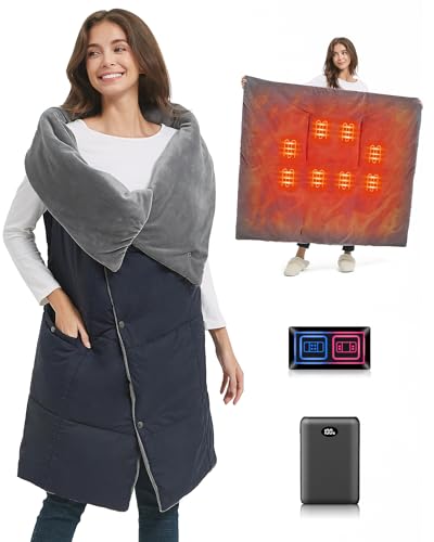 Heizdecke Kabellos mit 7.4V Akku für Herren Damen, FERNIDA Elektrische...