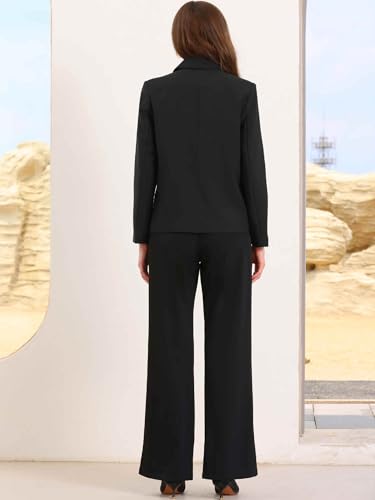 Allegra K Blazers for Women's Business Casual Double Breasted Long Sleeve Work Jacket Office Suit3