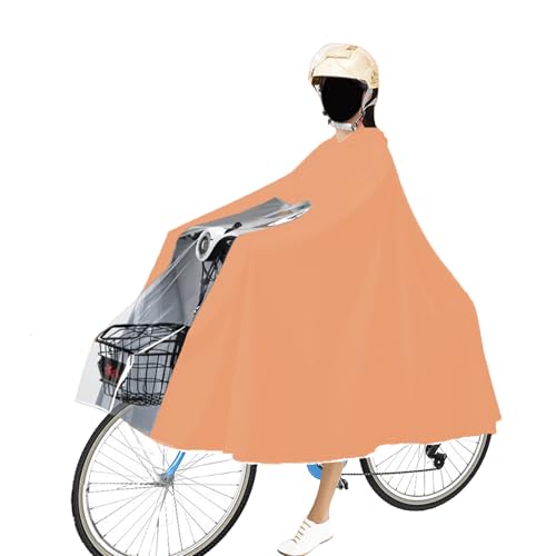 Generisk regnponcho cykel, kvinnor män vattentät cykling regncape, orange färg unisex återanvändbara regnkläder, för cyklar, mountainbikes, elcyklar, Orange färg, 4XL plus size tall