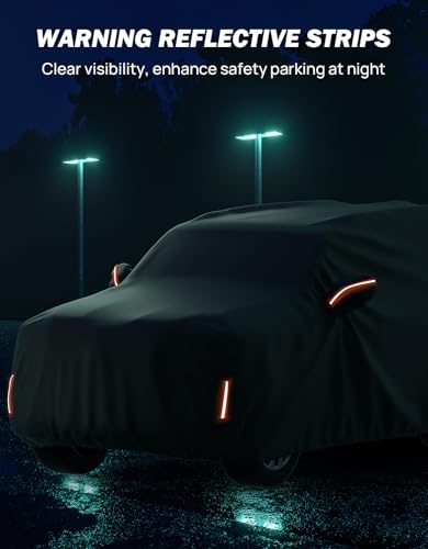 Image of JOYTUTUS Car Cover for SUV Length from 190 inch to 201 inch, Cotton Inner Outdoor Waterproof All Weather Protection Fit for Land Cruiser, Prado, Lexus LX, 4Runner, Rav4, Highlander, CR-V