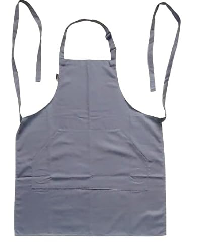 Khoji & Meeni Grembiuli unisex con 2 tasche, grembiuli da uomo e da donna, per casa, cucina, ristorante e caffetteria, tracolla regolabile, cinghie laterali lunghe, misto cotone twill spesso, Grigio