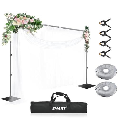 EMART Hintergrund Ständer 3x3m mit Stahlsockel, Professionelles Hintergrundsystem Fotografie Heavy Duty Hintergrundständer Set mit Tragetasche, Foto Hintergrund Ständer für Produktfotografie