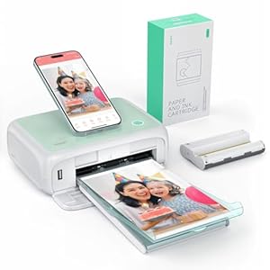 YOTON Photo Printer, Picture Printer with 54 Sheets Bundle (6"x4"), Support AR Video Printing, Wi-Fi Connection, High-Definition Dye-Sublimation, for iOS/Android/Laptop (Mac Not Supported)