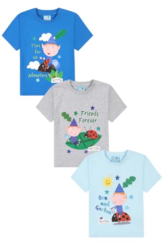 Ben and Hollys Little Kingdom 3 Pack Kids T-Shirts Boys Girls Multipack (3-4 Years) Blue