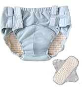 DEEYOTA Adult Cloth Diaper-Full-Open Tear-Off Cloth Diaper,Adult Diaper Cover for Incontinence,Le...
