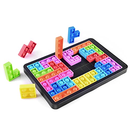 abaimen Fidget Toys with Popping Sound, Bubble Fidgets Sensory Toy, Autism Learning Materials Squeeze Toy, Silicone Pressure Reliever Toys, for Anxiety Stress Relief for Kids and Adults (Rectangle)