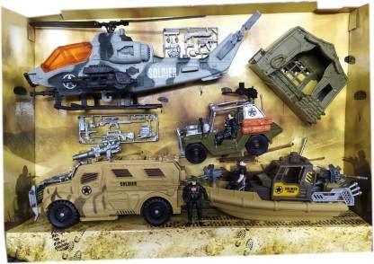 Buy Black-Duck TOYSArmy Military Soldier Vehicle Toy Set with Army