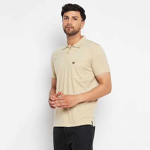 Image of Duke Stardust Men Polo Neck Half Sleeve Cotton T-Shirt (SD49 Sand XL)