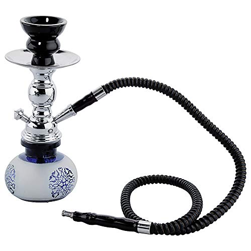 Murago - Wasserpfeife ca. 25cm Shisha Set Nargile Geschenkset mit Koffer Orientalisch Nargile Schwarz Metall Mini klein… – Bild 5