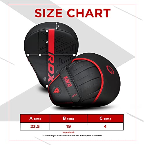 Rdx Boxing Pads Curved Focus Mitts, Maya Hide Leather Kara Hook And Jab Training Pads, Adjustable Strap Ventilated, Mma Muay Thai Kickboxing Coaching Martial Arts Punching Hand Target Strike Shield #TOP4