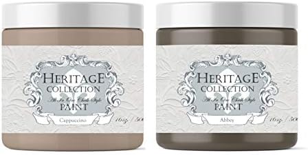 2 Pack Pints (16oz Each Color) All in One Chalk Style Paint, Colors: Cappuccino & Abbey