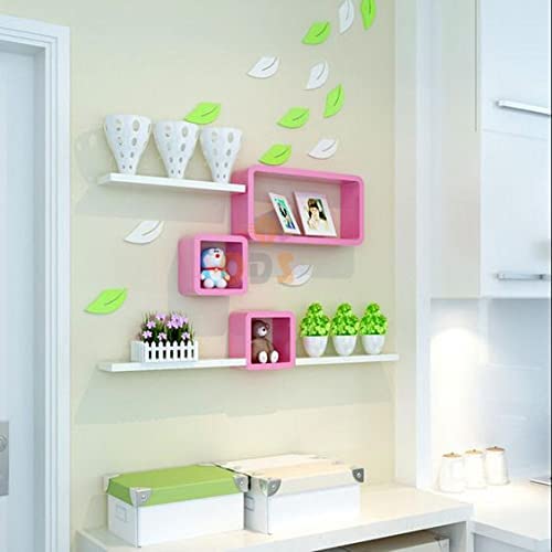 Online Decor Shoppee Floating Wall Shelves Set of 3 Cube Shelves,3 Cube Wall Mount with 3 Shelves for Living Room,Library & Bedroom. (Pink) (B09MP8PGG3) Amazon Price History, Amazon Price Tracker