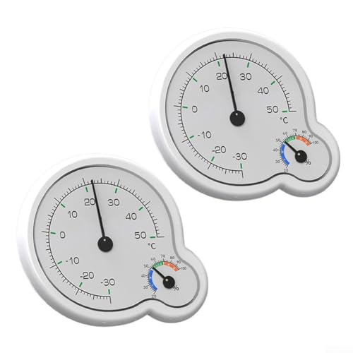 Termohigrómetro dual no eléctrico para el hogar, oficina, dormitorio, uso en tiempo real, detección de clima interior a través de rejillas de ventilación de convección, 2 unidades