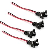 Opuweiy 4 PCS Fuel Injector Connector, Injector Socket with Extended Pigtail Wiring Harness, Waterproof Shell + Copper Core Plug, for Most Vehicles (Black)