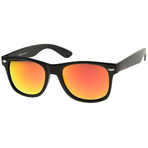 Image of zeroUV - Classic Colored Mirror Lens Square Horn Rimmed Sunglasses for Men Women