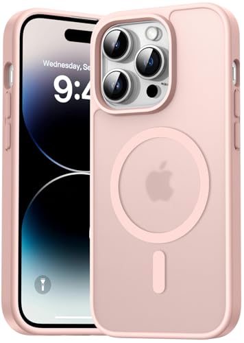 Natiiozie Magnetisch Hülle Kompatibel mit iPhone 14 Pro Max, Matt Handyhülle Kompatibel mit MagSafe, Stoßfest Kratzfest ...