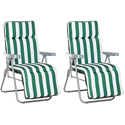 Outsunny 2-Piece Adjustable Sun Lounger Set Cover