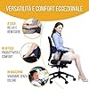Inphysio® Mezzo Cuscino per Sostegno Lombare, Cuscino Ergonomico Multifunzione, Cuscino Memory Foam, Cuscino Lombare per l'Auto, Sedia da Ufficio, Antidolore, Ipoallergenico, 42 x 18 x 10 cm