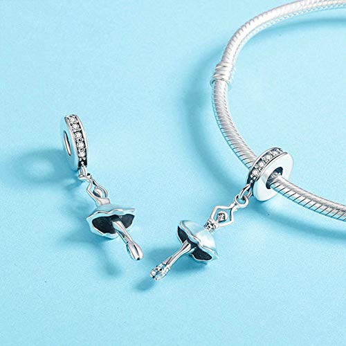 Image of Ballet Charm 925 Sterling Silver Dancer Shoes Anniversary Heart Pendant Family Birthstone Mom Dangle for Pandora Charm Bracelet