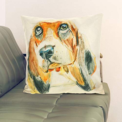 CLISPEED Capa de Almofada de Algodão Com Impressão de Cão Capas de Almofada de Linho Capa de Almofad