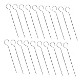 Yardenfun 20 piezas Brochetas Acero Inoxidable para Barbacoa Pinchos Parrilla Seguros y Resistentes para Pollo Carne Mariscos