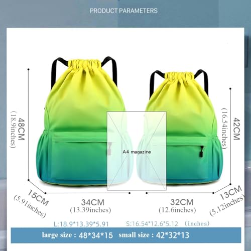 Drawstring Backpack, Unisex Waterproof Bag With Outside Zipper Pocket, Oxford Drawstring Bags for Sports, Work (Deep Purple, S)2