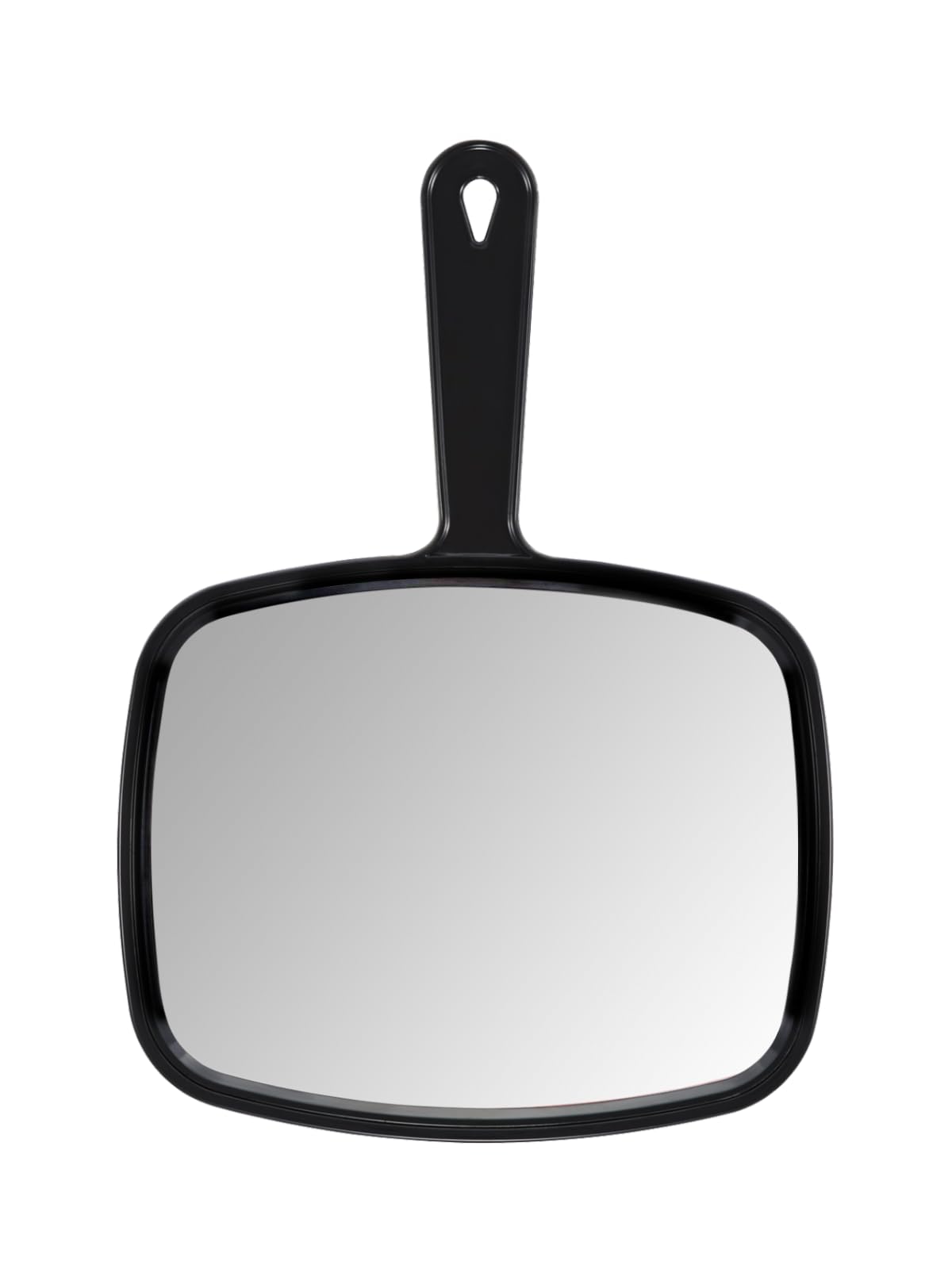 Miroir de barbier à main rectangulaire noir pour soins de barbe