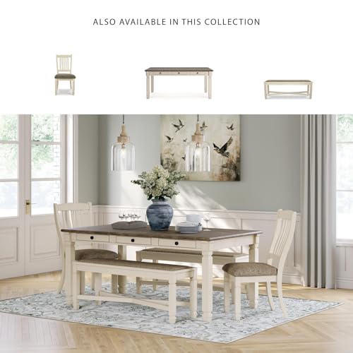 Signature Design by Ashley Bolanburg Upholstered Dining Bench, 50", White - image 5
