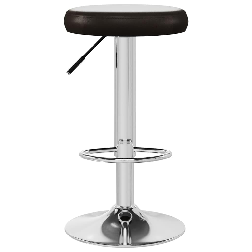 Taboret barowy 2 sztuki, brązowy, sztuczna skóra, z regulacją wysokości, obrotowy z podnóżkiem, do kuchni, lady, lady, gastronomii, salonu