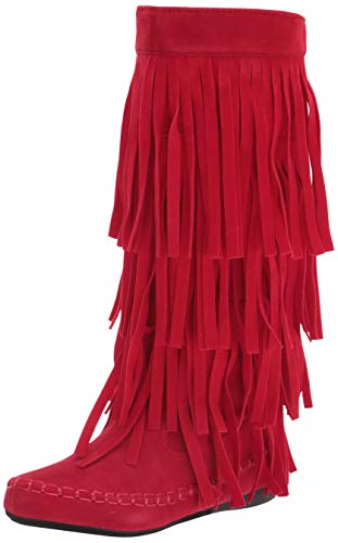 V-Luxury Womens Closed Toe Mid Calf Knee High Mocassin Flat Boot