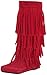 V-Luxury Womens 28-MUDD55 Closed Toe Mid Calf Knee High Mocassin Flat Boot