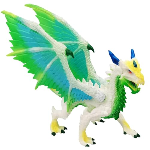 Doyomtoy Ice Dragon Figurine, Green Ice Dragon Toys, Miniature Dragon Statue, for Kids Gift Animal Toys or Stocking Stuffed, Home Decoration
