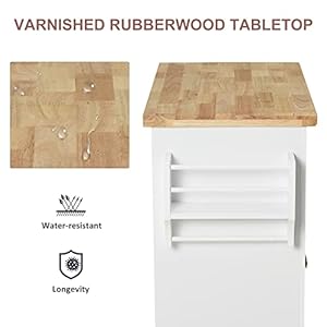 Homcomkitchenislandonwheelsrollingcartwithrubberwoodtopspiceracktowelrackanddrawersfordiningroomwhite Urban Country Home Decor Homcom kitchen island on wheels rolling cart with rubberwood top spice rack towel rack and drawers for dining room white urban country home decor