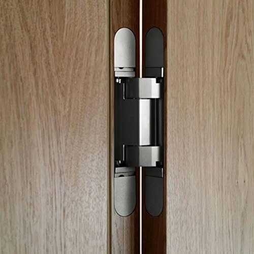 Tambee 7Inch Hidden Door Hinge Invisible Hinges For Doors Secret Door Hinges Concealed Door Hinge Hidden Hinges For Secret Doors 3 Way Adjustable Butt Hinge 2Pcs #TOP1
