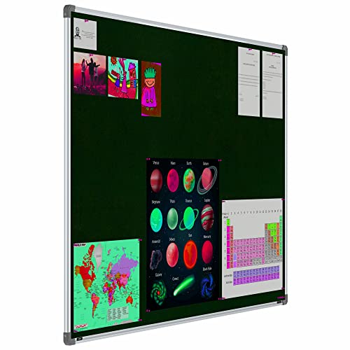 Image of Scholar Art Metis 4x6 Feet Fabric Pin-up Display Board for Office, Home & School | High Strength Velvet Cloth + High Density Soft Board for Pinning Photos, Sticky Notes & Reminders (Dark Green)