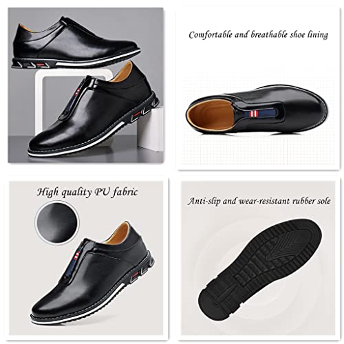 Veslexth Men Casual Business Loafers Lace-up Shoes Breathable Comfort Walking Fashion Driving Luxury Leather for Male Sneakers Work Office Dress Outdoor2